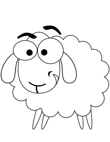 Cartoon Sheep Coloring Page